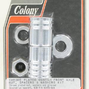 Front axle spacer kit, custom grooved | Color: chrome | Order Number: C9990-5 | OEM Number: 40910-84A/ 43674-95 Sale Choice