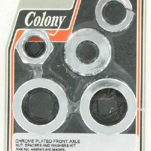 Front axle nut, washer and spacer kit - smooth | Color: chrome | Order Number: C2391-7 | OEM Number: 41504-07 / 41502-07 Free Shipping Sast