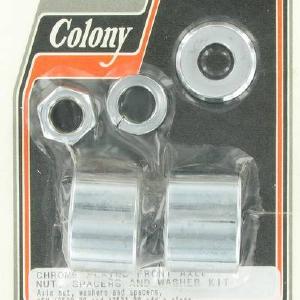 Front axle nut and smooth spacer kit | Color: chrome | Order Number: C2036-5 | OEM Number: 43520-00 / 43521-00 Clearance Classic