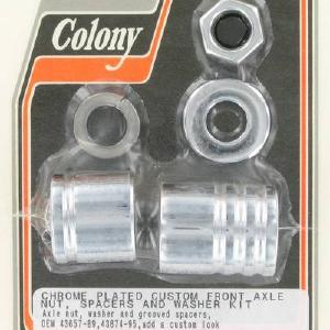 Front axle nut and spacer kit, custom grooved | Color: chrome | Order Number: C9922-5 | OEM Number: Discount Free Shipping
