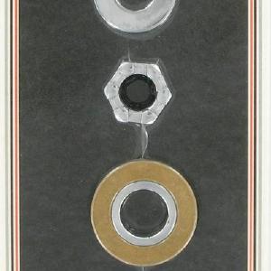 Front axle nut, washer and spacer kit - smooth | Color: chrome | Order Number: C2388-5 | OEM Number: 43360-00 / 43624-00 100% Authentic For Sale