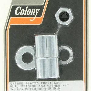 Front axle nut and smooth spacer kit | Color: chrome | Order Number: C2022-5 | OEM Number: 40910-00 / 43683-00 Cheap View