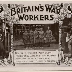 'Britain's War Workers' (Eight unknown sitters) Greetings Card Cost Cheap Pice