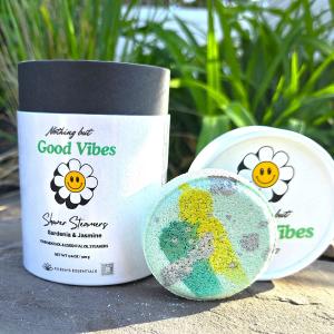 "Nothing But Good Vibes" Shower Steamers; Gardenia, Jasmine & Menthol Cheap Countdown Package