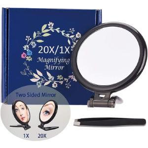 20x Magnifying Hand Mirror For Makeup Application (10 Cm Black) Cheap Very Cheap