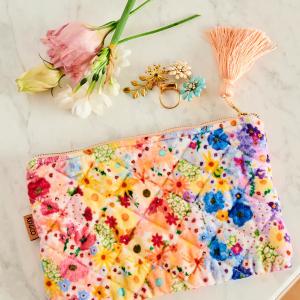 Posie Lane Velvet Cosmetics Purse Free Shipping For Sale