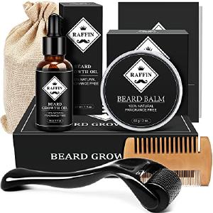 Beard Growth Kit, Beard Kit for Men with Beard Growth Oil, Balm, Comb, Massager for Spot/Patchy Beard, Achieve Fuller, Thicker & Healthier Beards, Valentines Day Gifts for Him Boyfriend Husband Largest Supplier Online
