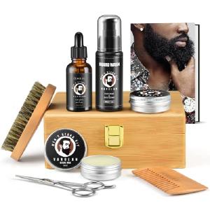 Beard Grooming Kit, Birthday Gifts for Men with Beard Oil, Balm, Brush, Wash, Wax, Comb, Scissors, 1 fl oz Buy Cheap Inexpensive