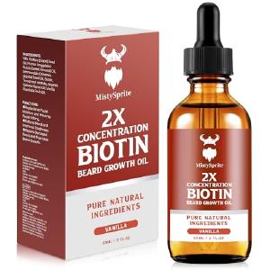 Beard Growth Oil - 2X Concentration Biotin Beard Oil for Men (2 oz) - Natural Mens Beard Oil with Argan Oil, Jojoba Oil and Vitamin, Beard Growth Softener, Moisturizer (Vanilla) Cheap Sale Latest Collections