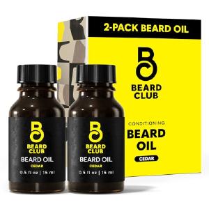 Beard Club Premium Cedar Beard Oil for Men - Natural Castor & Almond Oils - Beard & Mustache Conditioner - Hydrates, Moisturizes, Softens & Soothes Skin - Strengthens Follicles (2PK) Clearance Wiki