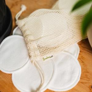 Reusable Organic Cotton & Bamboo Facial Rounds with Mesh Bag Outlet Cheap Pices