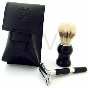 3 Pcs Men's 4" Long Handle DE Safety Razor Shaving Gift Set for Christmas Fast Delivery For Sale