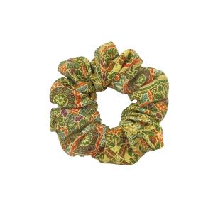 Vintage Silk Kimono Scrunchies, Ship from USA Brown Floral Hair Tie Cheap For Nice