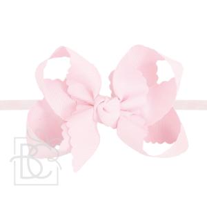 1/4" PANTYHOSE HEADBAND W/ SCALLOPED EDGE BOW Top Quality Sale Online