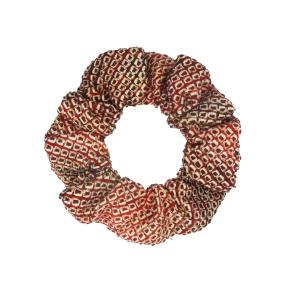 Upcycled Brown Shibori Silk Kimono Scrunchies, Japanese Fabric Ponytail Holder Outlet Cheap Authentic