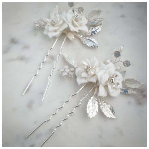 Val Bridal hair pins- silver Free Shipping Cheap Pice