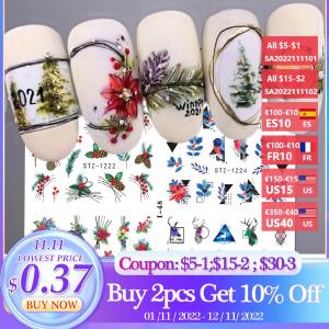 4 In 1 Xmas Flower Nail Stickers Cheap Best Store To Get