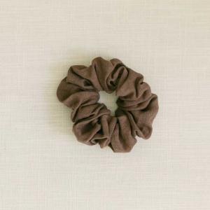 THE MOCHA LINEN SCRUNCHIE Free Shipping Cheap Real