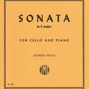 Valentini - Sonata In E Major For Cello and Piano Edited by Piatti Published by International Music Company In China For Sale