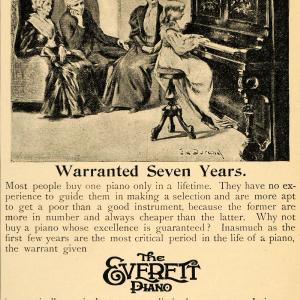 1893 Ad John Church Everett Piano Music Child Playing Instrument LHJ4 Explore Online