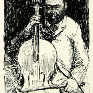 1895 Print Joseph Pennell Gipsy Cellist Gypsy Music Musician Cello Instrument Geniue Stockist Cheap Pice
