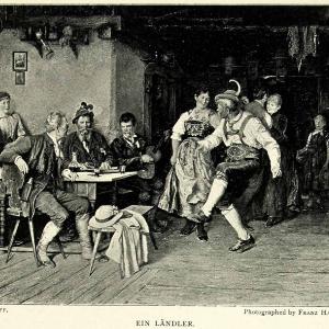 1895 Print Felgentreff Ein Landler German Austria Folk Dance Music Song Pub Art Free Shipping Wholesale Pice