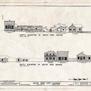 Blueprint North and South Elevations of South Pass Avenue - South Pass City, General View, South Pass City, Fremont County, WY Discount Looking For