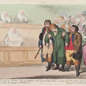 'Andrew Robinson Bowes Esqr. as he appeared in the Court of Kings Bench' Portrait Print Cheap For Cheap