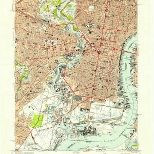 1949 Philadelphia, PA  - Pennsylvania - USGS Topographic Map Cheap Pice Wholesale Pice