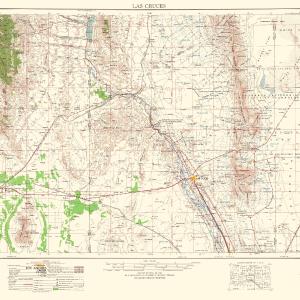 Topographical Map - Las Cruces New Mexico Quad - USGS 1963 - 23 x 35.65 - Vintage Wall Art Cheap Sale Inexpensive