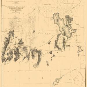 Topographical Map - Great Salt Lake Humboldt Range Utah Nevada - US War Dept 1855 - 23 x 26 - Vintage Wall Art Outlet Supply
