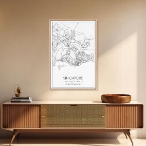 Singapore Street Map, Singapore Map, Asia City Map Print, Minimalist Art, Wall Art, Canvas Print, Room Decor, Travel Wall Art, Gift For Him Visit Cheap Pice