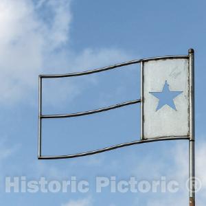 Amarillo, TX Photo - an Unusual Representation of The Lone-Star Texas State Flag, Minus its Usual red, White, and Blue Colors, on a Street in Amarillo, Texas Cheap In China