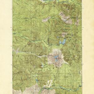 Topographical Map - Mt St Helens Washington Quad - USGS 1919 - 23 x 30.44 - Vintage Wall Art New For Sale
