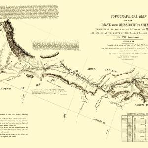 Topographical Map - Oregon Trail Wyoming 4 of 7 - Fremont 1846 - 23 x 34.50 - Vintage Wall Art Latest Collections Online