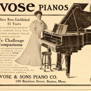 1906 Vintage Ad Vose & Sons Grand Piano Instrument Lady - ORIGINAL OLD6 Buy Cheap Order