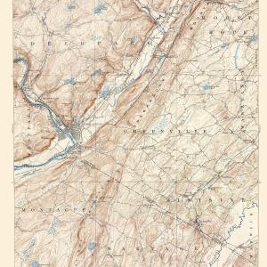 Topographical Map - Port Jervis New York New Jersey Pennsylvania Quad - USGS 1908 - 23 x 30 - Vintage Wall Art Outlet Manchester