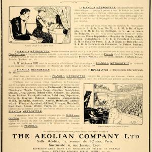 1906 Vintage French Ad Aeolian Pianola Metrostyle Piano ILL4 Discounts Cheap Pice