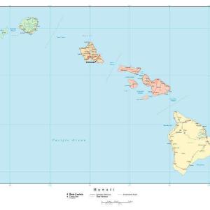 Hawaii Map with Counties, Cities, County Seats, Major Roads, Rivers and Lakes Outlet Websites