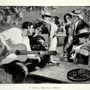 1912 Print Ribera Spanische Nachte Spanish Night Guitar Dance Dancers Music MK4 Wholesale Pice Cheap Online