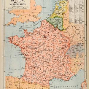1882 Photolithographed Map France Belgium Netherlands Corsica Italy Germany XGS6 Clearance Best Pices