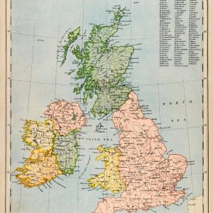 1882 Photolithograph Map British Isles Sea Ireland Scotland England XGS6 Marketable Cheap Pice