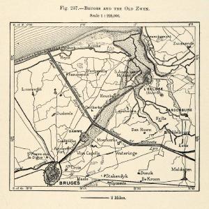 1882 Relief Line-block Map Belgium Bruge Map Heille Donck Dudzeele XGS6 Cheap Factory Outlet
