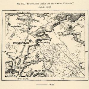 1882 Relief Line-block Map Germany Weissenburg Wulzburg Ellingen Nenslingen XGS6 Buy Cheap 100% Original