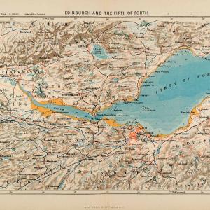 1882 Photolithographed Map Edinburgh Firth Forth Scotland Linlithogow Perth XGS6 Where To Buy