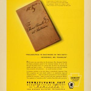 1941 Ad Pennsylvania Salt Chemical Chemistry Benjamin Franklin Postmaster FZ5 Store Sale Online