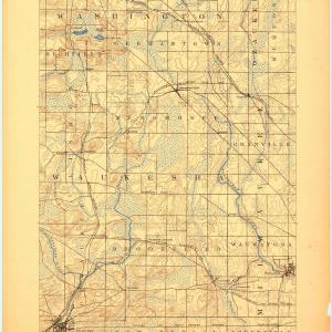 1892 Waukesha, WI  - Wisconsin - USGS Topographic Map Cheap Low Shipping Fee