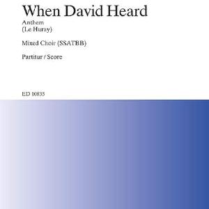 When David heard - Choral Score Buy Cheap Tumblr