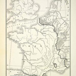 1918 Print Map French Frontiers France Mediterranean Sea England Germany XEAA7 Cheap Sale 2025 Unisex