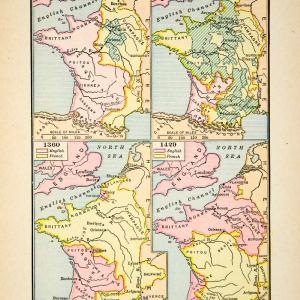 1918 Print Map Europe England France Territory Possessions Normandy XECA1 Cheap Best Seller